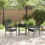  3-delni vrtni bistro set s blazinami črn poli ratan, (22015377) | Shoptok.si