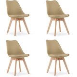 Brandless Stol MARK - temno bež / naravne noge x 4, (22056053) | Shoptok.si