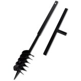 Crna čelična burgija za zemlju sa svrdlom i ručkom 120mm dupla spirala | shoptok.hr