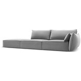 Mazzini Sofas Svetlo siva žametna sedežna garnitura desni kot 264 cm Vanda – | Shoptok.si