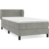  Box spring krevet s madracem svjetlosivi 90x190 cm baršunasti | shoptok.hr