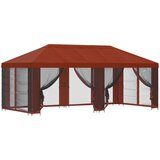 Paviljon s bočnim stranama 6 x 3 m Terakota Poliester i čelik | shoptok.hr