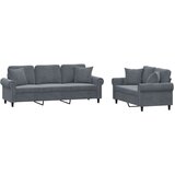  2-dijelni set sofa s jastucima tamnosivi baršunasti | shoptok.hr