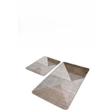 Sive/rjave žametne kopalniške preproge v kompletu 2 ks 60x100 cm –