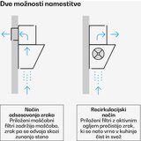 Klarstein Illuminosa kosa kuhinjska napa | Režim usisavanja i recirkulacije | Minimalistički dizajn | 818 m³/h | 90 cm | shoptok.hr