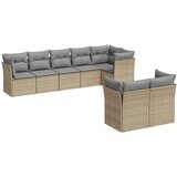  8-dijelni set vrtnih sofa od poliratana s jastucima bež | shoptok.hr