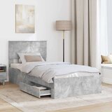  Okvir za krevet Betonski sivi i srebrna 75 x 190 cm | shoptok.hr