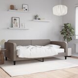  Dnevni krevet s madracem smeđesivi 100 x 200 cm od tkanine | shoptok.hr
