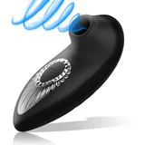 Black&Silver Drake Deluxe Sucking Vibe Silicone Rechargeable Black