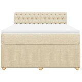  Krevet s oprugama i madracem krem 140x200 cm od tkanine | shoptok.hr