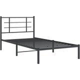  Metalni okvir za krevet s uzglavljem crni 107x203 cm | shoptok.hr