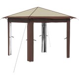Gazebo bez bočne strane 2,6 x 2,6 m Krema i smeđa | Eponuda.com