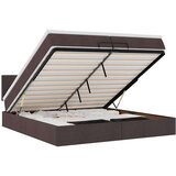 vidaXL Otomanski posteljni okvir z vzmetnico temno rjava 200x200 cm, (21670795) | Shoptok.si