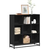 vidaXL Knjižna omara črna 97,5x33x107,5 cm inženirski les in kovina | Shoptok.si
