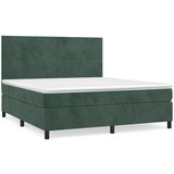 Maison Chic Box spring postelja - Vzmetna postelja z vzmetnico temno zelena 180x200 cm žamet SL3510, (21900967) | Shoptok.si