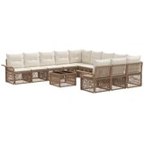vidaXL Vrtna sedežna garnitura 12 pcs Bež poli ratan, (5000270442) | Shoptok.si