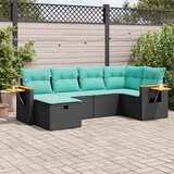 vidaXL 6-dijelni set vrtnih sofa s jastucima crni od poliratana | shoptok.hr