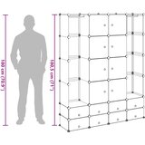  Modularni ormarić s 18 pretinaca crno-bijeli 37x146x180,5 cm | shoptok.hr