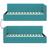  Kutni okvir kreveta Tirkizna 100 cm x 200 cm Baršun | shoptok.hr