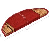  Samoljepljivi otirači za stepenice 15 kom crveni 65 x 21 x 4 cm | shoptok.hr