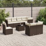  9-dijelni set vrtnih sofa s jastucima poliratan smeđi | shoptok.hr