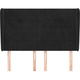  Vzglavje z ušesi črno 147x23x118/128 cm žamet, (20935943) | Shoptok.si