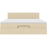vidaXL Otomanski posteljni okvir z vzmetnico krem 160x200 cm blago | Shoptok.si