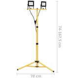vidaXL LED reflektor s stojalom 2x20 W toplo bel | Shoptok.si