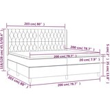 Box spring s madracem LED tamnosivi 200x200 cm baršun | shoptok.hr