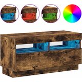 TV ormarić s LED svjetlima boja dimljenog hrasta 80x35x40 cm | Eponuda.ba