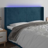  LED uzglavlje tamnoplavo 203 x 16 x 118/128 cm od tkanine | shoptok.hr