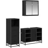  Set namještaja za kupaonicu 3 kom. Crni hrast 80 x 33 x 60 cm | shoptok.hr