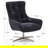 Kave Home Okretna fotelja prljavo plava od šenila Teryl – | shoptok.hr