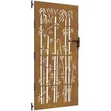 vidaXL Vrtna vrata 85x200 cm corten jeklo dizajn bambusa | Shoptok.si