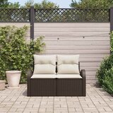  Vrtni kauč s jastukom Smeđa 124 x 62 x 69cm poliratan | shoptok.hr