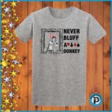  Poker majica "Never Bluff A Donkey", siva | shoptok.hr