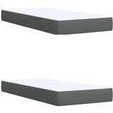 vidaXL Box spring postelja z vzmetnico temno siva 200x200 cm blago | Shoptok.si