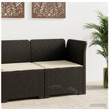 vidaXL Fotelja za jedan s Jastukom Izgled Ratan PP Antracit - Antracit Kutna sofa s kremastim jastučićem | shoptok.hr