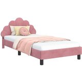 Otroški posteljni okvir z vznožjem Roza 90 x 200 cm Žamet, (5000104690) | Shoptok.si