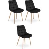  BERA stolica - crni baršun / noge od hrasta x 3 | shoptok.hr