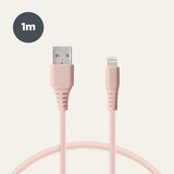 Ksix kabel za prijenos podataka, Soft, USB-A na lightning, 1.0m, rozi | shoptok.hr