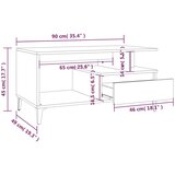  Klubska mizica rjavi hrast 90x49x45 cm inženirski les, (20714381) | Shoptok.si