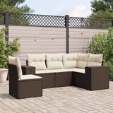  5-dijelni set vrtnih sofa s jastucima poliratan smeđi | shoptok.hr