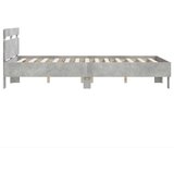 Posteljni okvir z vzglavjem betonsko siv 135x190 cm inž. les, (20978749) | Shoptok.si