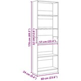  Polica za knjige Artisian hrast 60x24x176 cm Inženjersko drvo | shoptok.hr