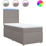 vidaXL Box spring postelja z vzmetnico taupe 80x200 cm blago, (21292058) | Shoptok.si
