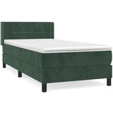 vidaXL Box spring postelja z vzmetnico temno zelena 80x200 cm žamet, (20901194) Cene