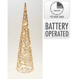  Stožčasto drevo z 30 LED toplo bela železo 14 x 14 x 60 cm zlato Cene