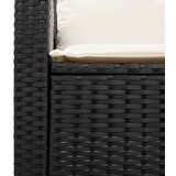  Vrtna sofa 3-sjed s jastucima i stolom od crnog poliratana | shoptok.hr