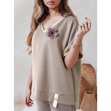 DStreet Bluzka damska oversize SHINE LOVE mokka | shoptok.hr